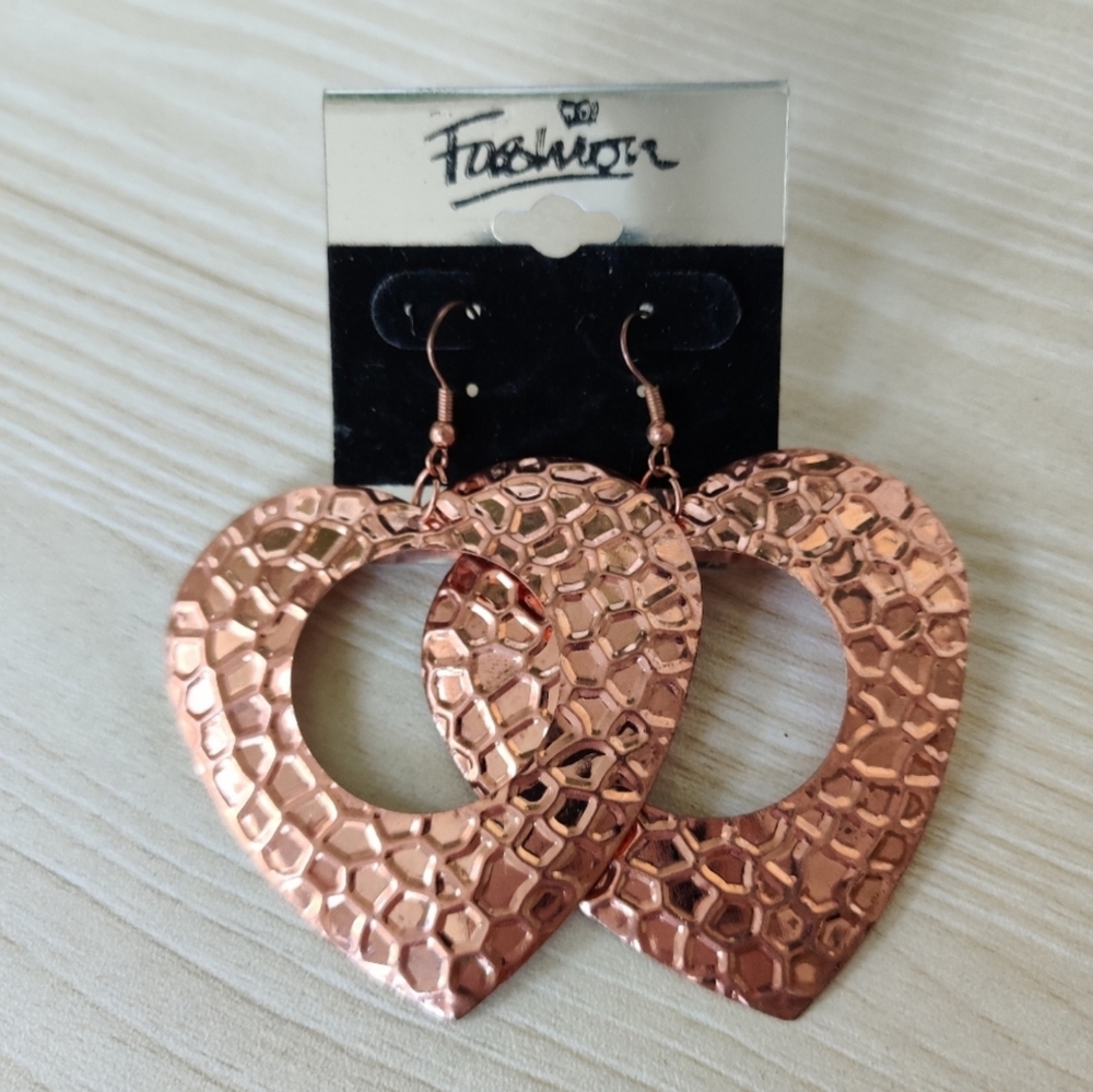 💰Bronze Tone Heart Shaped Fashion Earrings